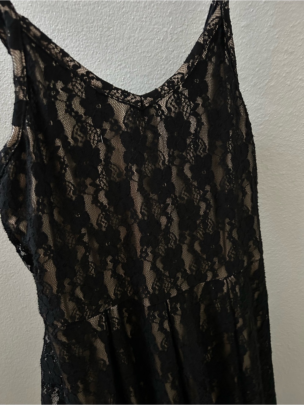 btween Black Lace Overlay Formal Dress with Nude Lining - Picture 5 of 6